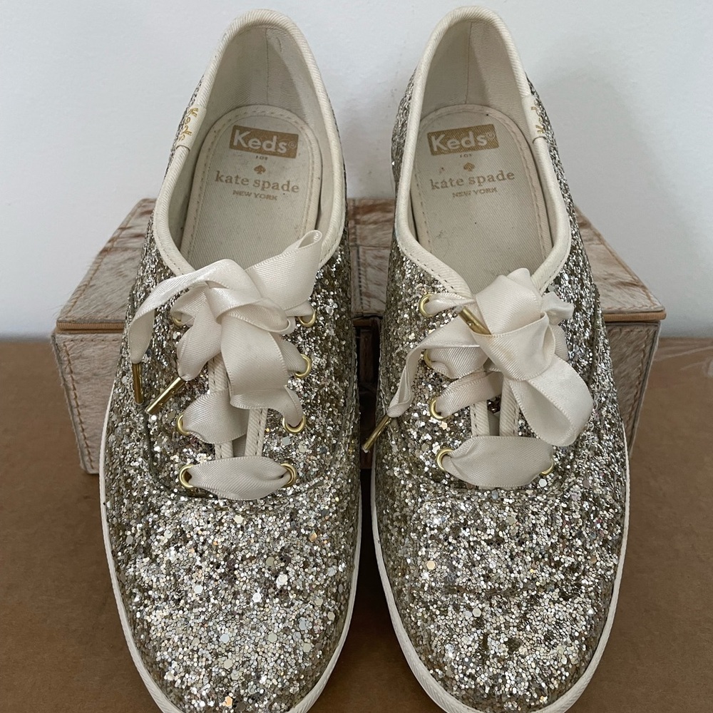 Keds x Kate Spade New York collab Champagne Glitter Sneaker Size 6.5​